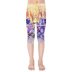 Fruit Plums Art Abstract Nature Kids  Capri Leggings  by Celenk