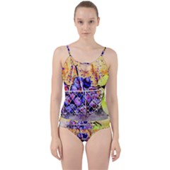 Fruit Plums Art Abstract Nature Cut Out Top Tankini Set by Celenk