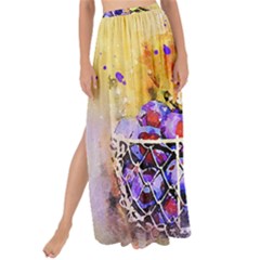 Fruit Plums Art Abstract Nature Maxi Chiffon Tie-up Sarong by Celenk