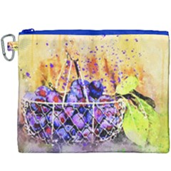 Fruit Plums Art Abstract Nature Canvas Cosmetic Bag (xxxl)