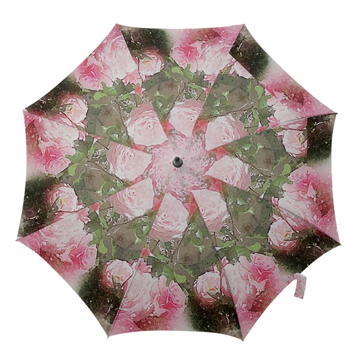 Flowers Roses Art Abstract Nature Hook Handle Umbrellas (Small)