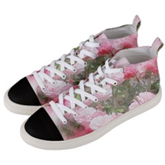 Flowers Roses Art Abstract Nature Men s Mid-top Canvas Sneakers