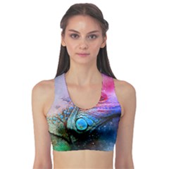 Lizard Reptile Art Abstract Animal Sports Bra by Celenk