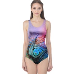 Lizard Reptile Art Abstract Animal One Piece Swimsuit by Celenk