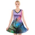 Lizard Reptile Art Abstract Animal V-Neck Sleeveless Skater Dress View1