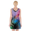 Lizard Reptile Art Abstract Animal V-Neck Sleeveless Skater Dress View2