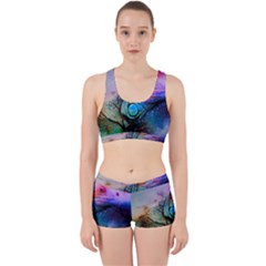 Lizard Reptile Art Abstract Animal Work It Out Sports Bra Set by Celenk