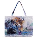 Tiger Drink Animal Art Abstract Zipper Medium Tote Bag View1