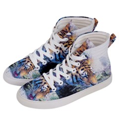 Tiger Drink Animal Art Abstract Men s Hi-top Skate Sneakers by Celenk