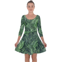 Geological Surface Background Quarter Sleeve Skater Dress