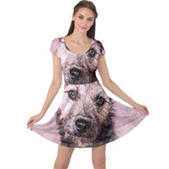 Dog Pet Terrier Art Abstract Cap Sleeve Dress by Celenk