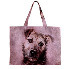 Dog Pet Terrier Art Abstract Zipper Mini Tote Bag by Celenk