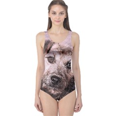 Dog Pet Terrier Art Abstract One Piece Swimsuit by Celenk