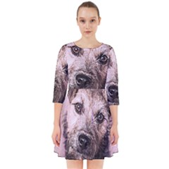 Dog Pet Terrier Art Abstract Smock Dress by Celenk