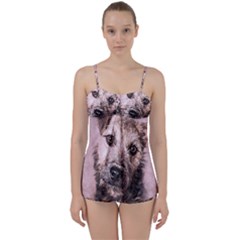 Dog Pet Terrier Art Abstract Babydoll Tankini Set by Celenk