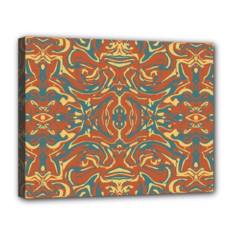 Multicolored Abstract Ornate Pattern Canvas 14  X 11  by dflcprints