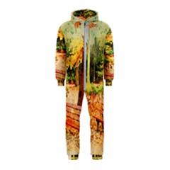 Tree Park Bench Art Abstract Hooded Jumpsuit (kids) by Celenk