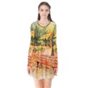 Tree Park Bench Art Abstract Flare Dress View1