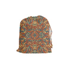 Multicolored Abstract Ornate Pattern Drawstring Pouches (medium)  by dflcprints