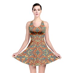 Multicolored Abstract Ornate Pattern Reversible Skater Dress by dflcprints