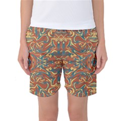 Multicolored Abstract Ornate Pattern Women s Basketball Shorts by dflcprints