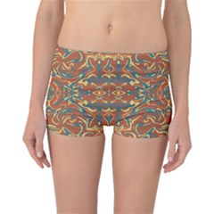 Multicolored Abstract Ornate Pattern Boyleg Bikini Bottoms