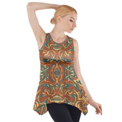 Multicolored Abstract Ornate Pattern Side Drop Tank Tunic by dflcprints