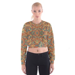 Multicolored Abstract Ornate Pattern Cropped Sweatshirt by dflcprints