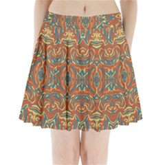 Multicolored Abstract Ornate Pattern Pleated Mini Skirt by dflcprints