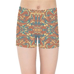 Multicolored Abstract Ornate Pattern Kids Sports Shorts by dflcprints