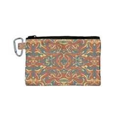 Multicolored Abstract Ornate Pattern Canvas Cosmetic Bag (small) by dflcprints