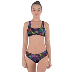 Background Light Glow Abstract Art Criss Cross Bikini Set