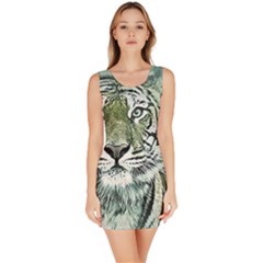 Tiger Cat Art Abstract Vintage Bodycon Dress by Celenk