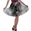 Dog Pet Art Abstract Vintage A-line Skater Skirt View1