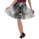 Dog Pet Art Abstract Vintage A-line Skater Skirt View2