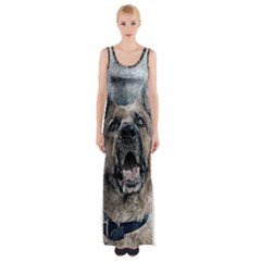 Dog Pet Art Abstract Vintage Maxi Thigh Split Dress by Celenk