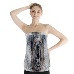 Dog Pet Art Abstract Vintage Strapless Top by Celenk