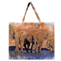 Elephants Animal Art Abstract Zipper Large Tote Bag View1