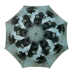 Cat Pet Art Abstract Vintage Golf Umbrellas by Celenk