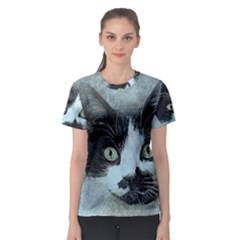 Cat Pet Art Abstract Vintage Women s Sport Mesh Tee