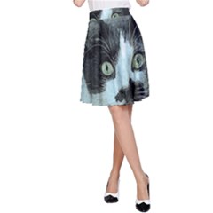 Cat Pet Art Abstract Vintage A-line Skirt by Celenk