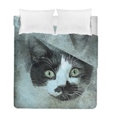 Cat Pet Art Abstract Vintage Duvet Cover Double Side (full/ Double Size) by Celenk