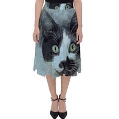 Cat Pet Art Abstract Vintage Folding Skater Skirt by Celenk