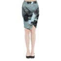 Cat Pet Art Abstract Vintage Midi Wrap Pencil Skirt View1