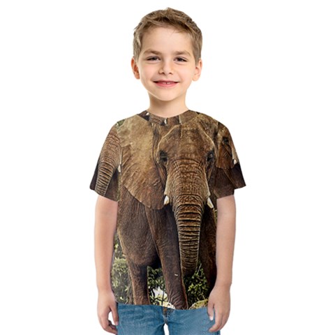 Elephant Animal Art Abstract Kids  Sport Mesh Tee by Celenk