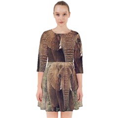 Elephant Animal Art Abstract Smock Dress by Celenk