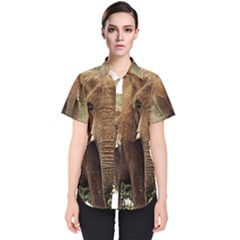 Elephant Animal Art Abstract Women s Short Sleeve Shirt