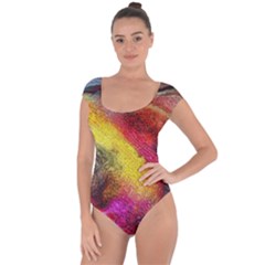 Background Art Abstract Watercolor Short Sleeve Leotard  by Celenk