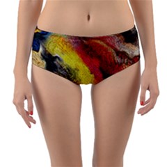 Background Art Abstract Watercolor Reversible Mid-waist Bikini Bottoms