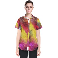 Background Art Abstract Watercolor Women s Short Sleeve Shirt